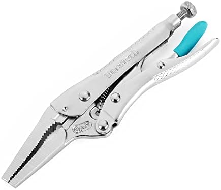 DURATECH 6-1/2Inch Long Nose Locking Pliers, Premium Cr-V Construction, Long Nose Pliers with Wire Cutter for Easy Access to Hard to Reach Areas Duratech