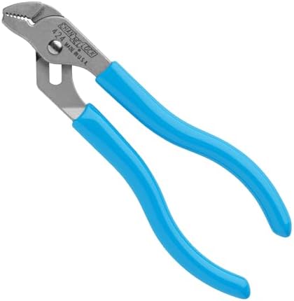 CHANNELLOCK 424 Straight Jaw Tongue & Groove Pliers, 4.5-inch, 1/2-inch Jaw Capacity, 3 Adjustments, 90° Teeth Grip in Both Directions, Made in USA, Polished Steel Channellock