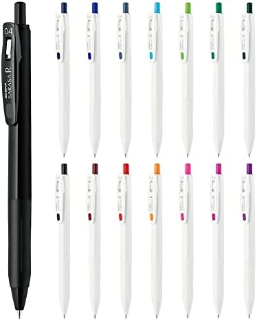 ZEBRA JJS29-15C-AZ Gel Ballpoint Pen, Sarasa R, 0.02 inch (0.4 mm), 14 Colors, Set of 15 Zebra Pen