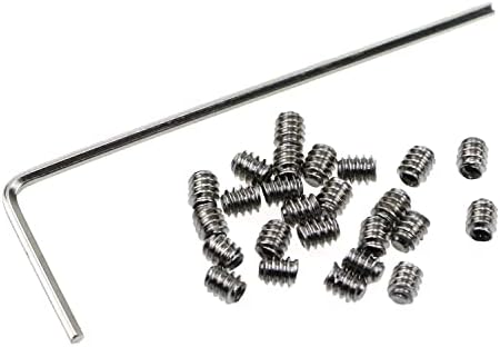 25pcs 4-40 x 1/8" Allen Head Hex Hexagon Socket Set Screws Stainless Steel Cup Point Grub Screw Set Bolt with 1 Piece Hex Key Wrench Luorng