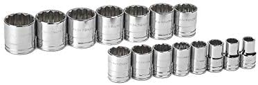 GEARWRENCH 15 Pc. 1/2" Drive 12 Pt. Standard Socket Set, SAE - 80731 Gearwrench