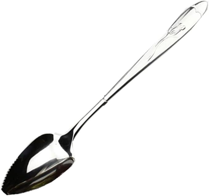 Grapefruit Spoons,Silver Grapefruit Knife,Grapefruit Spoons With Serrated Edge,Stainless Steel Grapefruit Spoon, Serrated Grapefruit Spoon for Cirtrus Fruits, Kiwi, Salad, and Desserts Ganpub