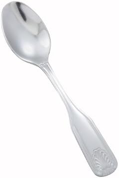 Winco 12-Piece Toulouse Demitasse Spoon Set, 18-0 Extra Heavy Weight Stainless Steel, Silver Winco