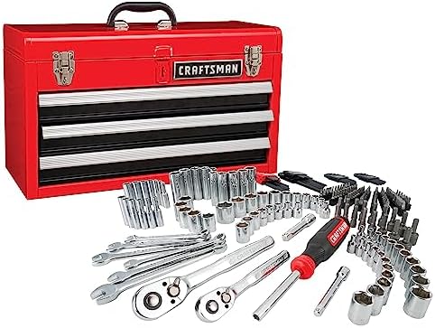 CRAFTSMAN Mechanics Tool Set 1/4 in and 3/8 in Drive, Ratchets, Sockets, Wrenches, Hex Keys, and Drive Tools, 224 Piece (CMMT45308) Craftsman