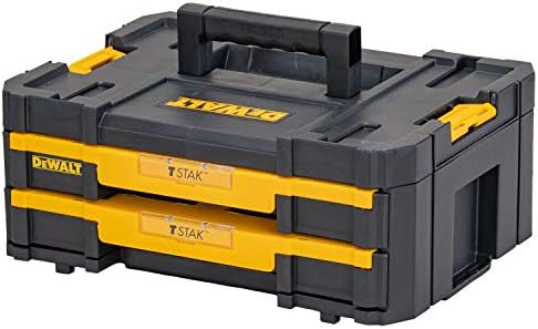 DeWalt DWST1-70706 T-Stak IV Tool Storage Box with 2-Shallow Drawers, Yellow/Black, 7.01 cm*16.77 cm*12.28 cm Dewalt