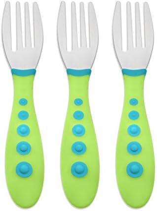 Набор детских вилок Kiddy Cutlery, из нержавеющей стали, 3 шт., мягкие ручки, безопасные для мытья в посудомоечной машине Nuk