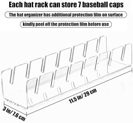 Акриловая подставка-органайзер для 14 бейсбольных кепок, прозрачная, не требует установки Generic