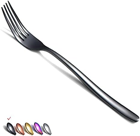 Dinner Forks 6 Piece, Stainless Steel Forks Silverware Set, Dessert Forks, Table Forks, Salad Forks for Home, Kitchen or Restaurant, Dishwasher Safe (Silver-8 Inch) HOMQUEN