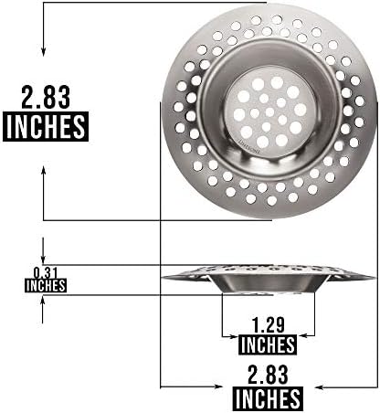 Сито для кухонной раковины 3 дюйма, защитный чехол для сливаемой воды, антикоррозийная сталь Ofxdd
