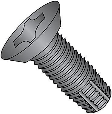 Small Parts 1208FPUB Steel Thread Cutting Screw, Black Oxide Finish, 82 Degree Flat Undercut Head, Phillips Drive, Type F, #12-24 Thread Size, 1/2" Length (Pack of 50) Small Parts