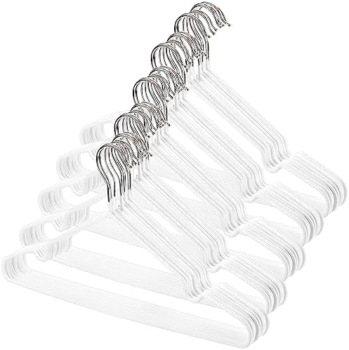 Tosnail 50 Pack 16-Inch Stainless Steel Wire Metal Hangers Non-Slip Hangers Closet Clothes Hangers Space Saving Hangers - Grey Tosnail