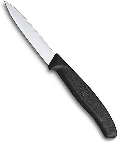 Victorinox VIC-6.7603 Swiss Classic Paring 3¼" Straight Spear Point Blade 5/8" Width at Handle Black Victorinox