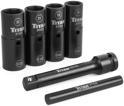 Titan 21126 6-Piece 1/2-Inch Drive Half-Size Flip Socket Set Titan