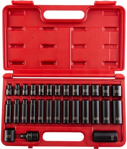 Sunex 3329 3/8-Inch Drive Standard and Deep Metric Impact Socket Set, Metric, Standard/Deep, 6-Point, Cr-Mo, 8mm - 22mm, 29-Piece Sunex Tools