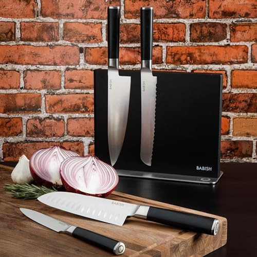 Babish Magnetic Knife Double Sided Block Holder (11" X 8.5" X 4") w/Anti Skid Base Babish