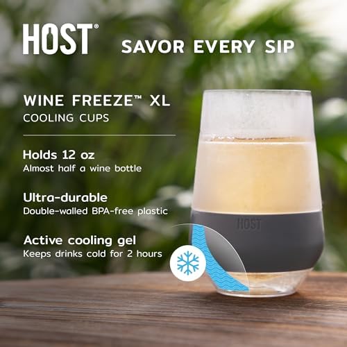 Охлаждающий стакан Wine FREEZE XL, двойные стенки, 350 мл, с охлаждающим гелем Host