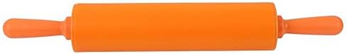 Silicone Rolling Pin Non-Stick DIY Dumpling Roller Bread Cookie Rolling Pin for Baking, Pastry Dough Roller, Fondant, Pizza, etc(Orange) Topincn