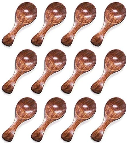 HANSGO Small Wooden Spoons, 10PCS 3.25 inches Ice Cream Salt Spoon Honey Coffee Tea Sugar Salt Jam Mustard Spoons Hansgo