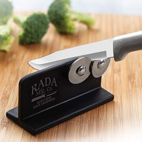 Rada Cutlery Paring Set and Knife Sharpener Stainless Steel Blades With Aluminum Handles, 8 3/8 Inches RADA