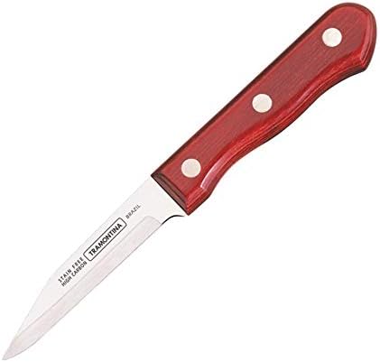 Tramontina Paring Knife 3" Stainless Steel Display, Redwood Tramontina