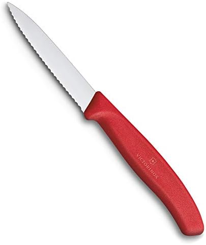 Victorinox VIC-6.7631 Swiss Classic Paring 3¼"" Serrated Spear Point Blade 5/8"" Width at Handle Red, Multicolor, m Victorinox