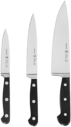 HENCKELS Classic Razor-Sharp 3-Piece Kitchen Knife Set, Chef Knife, Paring Knife, Utility Knife, German Engineered Informed by 100+ Years of Mastery, Stainless Steel Henckels