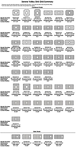 Serene Valley Sink Grid 19" X 14-1/8", Rear Drain with Corner Radius R 3/8", SVH1914R Serene Valley