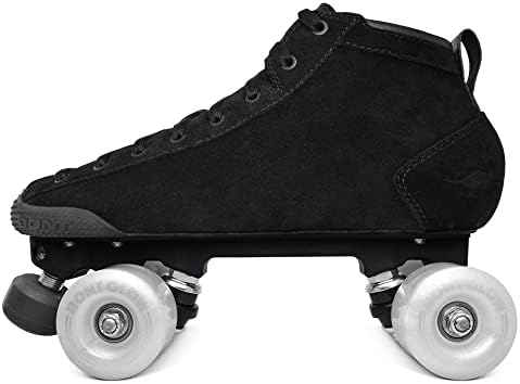 Bont Skates - Prostar S Black Suede Roller Skates with Glow Light Up Led Wheels - Indoor and Outdoor - Youth - Boys - Girls - Men - Women Bont