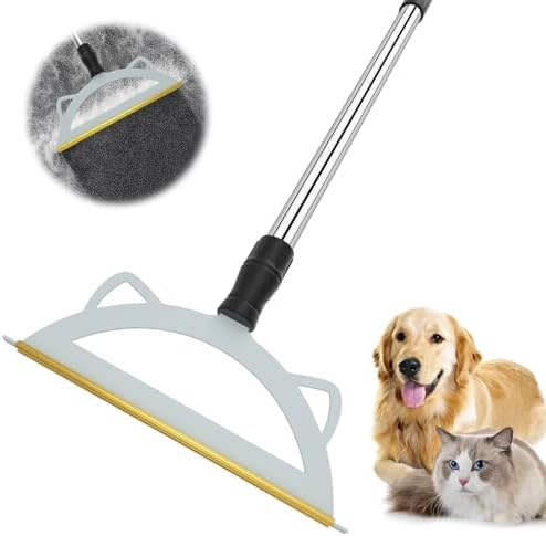 Carpet Rake for Pet Hair Removal, 49” Adjustable Long Handle Pet Hair Removal Tool, Carpet Rake Fur Scraper,Reusable Dog Cat Hair Remover,Pet Hair Removal Broom for Rugs,Mats,Pet Beds,Couch,Furniture HUICOCY