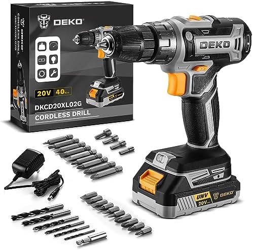 Power Drill Cordless: DEKO PRO Cordless Drill 20V Electric Power Drill Set Tool for Women Drills Cordless with Battery and Charger Drill Driver 20 Volt Drill Driver Kit Blue Dekopro