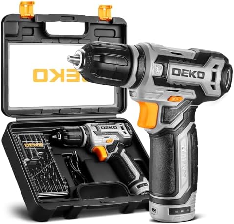 Cordless Drill: DEKO PRO 12V Power Battery Drill Set with Small Electric Drills and 3/8-inch Keyless Chuck with Portable Tool Set Gift Box Dekopro