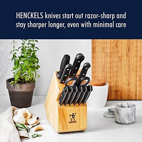 HENCKELS Solution Razor-Sharp Hollow Edge Santoku Knife 5.5 inch, German Engineered Informed by 100+ Years of Mastery, Black/Stainless Steel Henckels