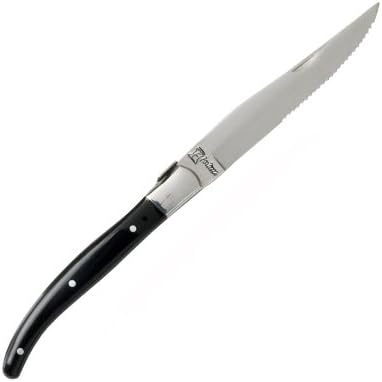 Fortessa Provencal Serrated Steak Knife, 9.25-Inch, Black Handle, Set of 6 Fortessa