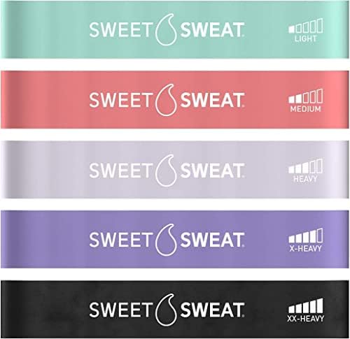 Мини-эспандеры Sweet Sweat - Набор из 5 резинок с 5 уровнями сопротивления для домашних тренировок и фитнеса Sports Research