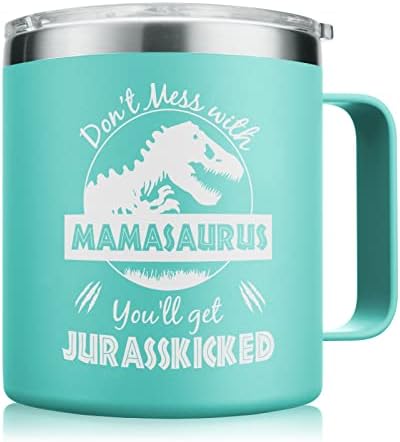 Кружка для кофе Mamasaurus для мамы, 40Oz, черная | Подарок на День матери или день рождения Nowwish