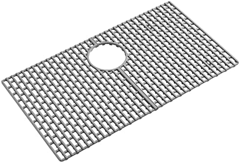 Serene Valley Silicone Kitchen Sink Protector SVSBG2815-GR, Heat Resistant Sink Mat in Matte Gray, Rear Drain 28-1/4" L x 15-1/4" W x 0.5" H (Gray) Serene Valley