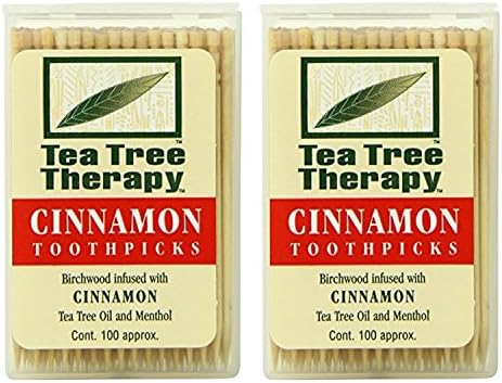 Зубочистки с маслом чайного дерева и корицей, 100 шт., упаковка 2 Tea Tree Therapy