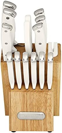 Farberware Edgekeeper Triple Riveted Knife Block Set with Built in Sharpener, 14-Piece, Black Farberware