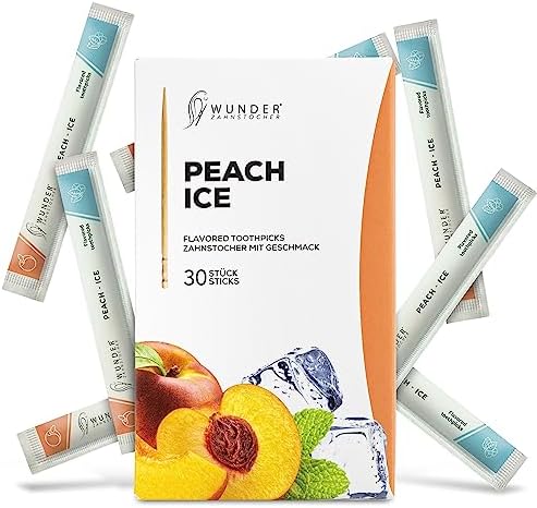 Wonder Toothpick - Flavored Toothpicks - 30 Infused Toothpicks Single Pack - Fresh Breath On-The-Go - Peach/Ice Perfekto24