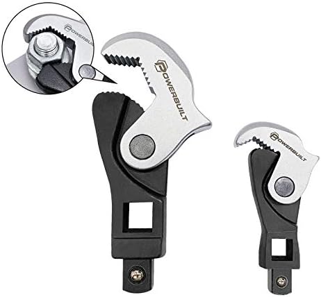 Powerbuilt 2 Piece Spring-Loaded Crowfoot Wrench Set, Adjustable, Auto Size, Universal, Self-Adjusting, Power Grip , Rapid Wrench- 240274 Powerbuilt