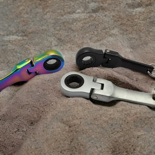 GT//Rotors 10mm Ratchet Wrench Keychain Key Ring (Free Bonus: Toy Spanner Keychain) (All 4 + Wrench + Tape) GT//Rotors