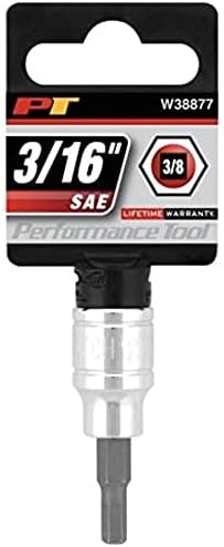 Performance Tool W38877 3/8-Inch Drive Hex Bit Socket, 3/16 Performance Tool