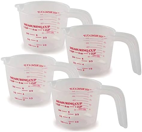 Norpro 1 Plastic Measuring Cup, Multicolored (4 Pack) Norpro