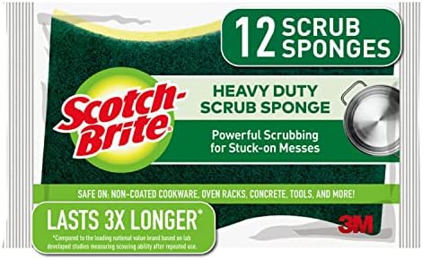 Scotch-Brite Heavy Duty Scrub Sponges, 12 Scrub Sponges, Stands Up to Stuck-on Grime Scotch-Brite