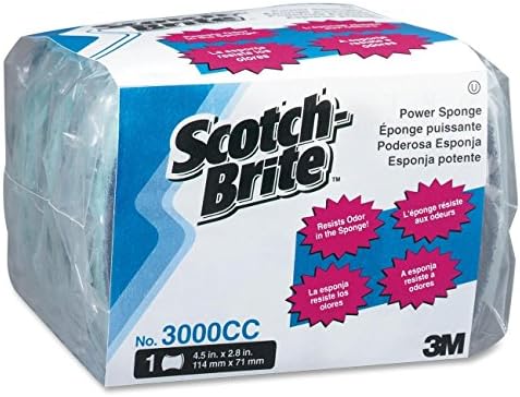 Scotch-Brite 3000CC Power Sponge, Teal, 2 4/5 x 4 1/2, 5/Pack Scotch-Brite