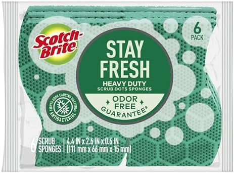 Губки для мытья посуды Scotch-Brite, 6 штук, мощная очистка и быстрое ополаскивание 3M