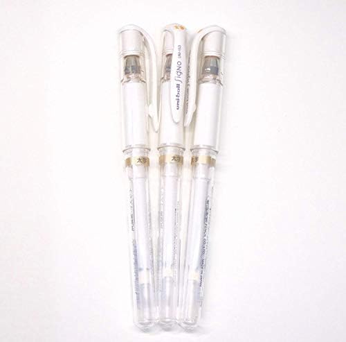 Uni-Ball UM 153 Signo Broad Point Gel Pen - White - Pack of 3, Limited Edition Uni-Ball