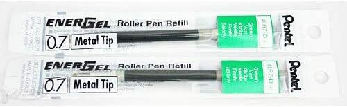 Заправки для ручек EnerGel, 0.7 мм, зеленый, 2 шт. Pentel