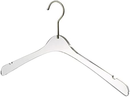 YBM HOME Quality Acrylic Clear Hangers Made of Clear Acrylic for a Luxurious Look and Feel for Wardrobe Closet, Clothes Hangers Organizes Closet, Men, Gold, 4100-1 YBM HOME