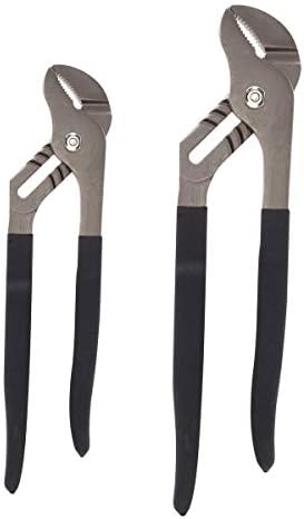 Edward Tools GrooveLock Pliers 10" and 8" - Universal Tongue and Groove Joint Pliers Set Made of Drop Forged Steel - Water Pump Pliers - Vise Grip For Power and Grip Edward Tools